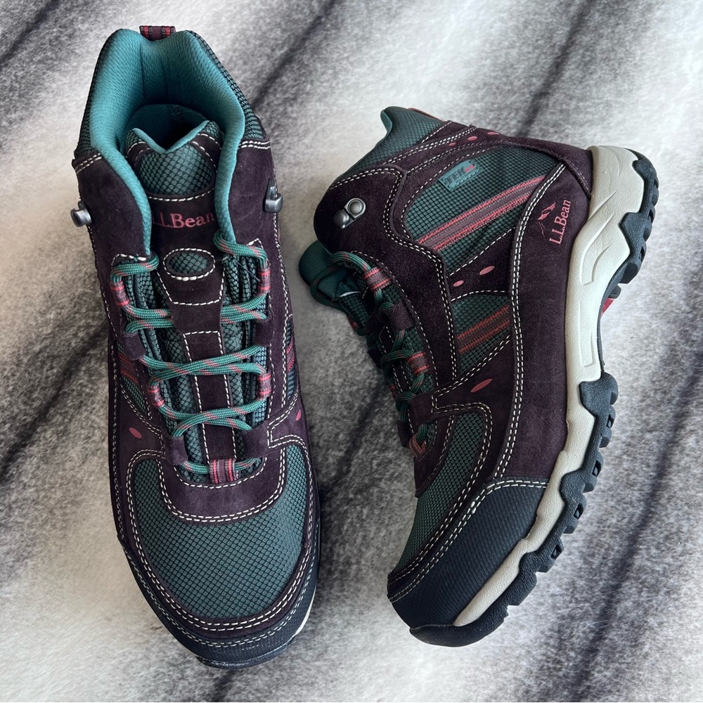 LL Bean Trail Model Hiker 4 Waterproof Mid Coffee Bean Camp Green Hiking Boots